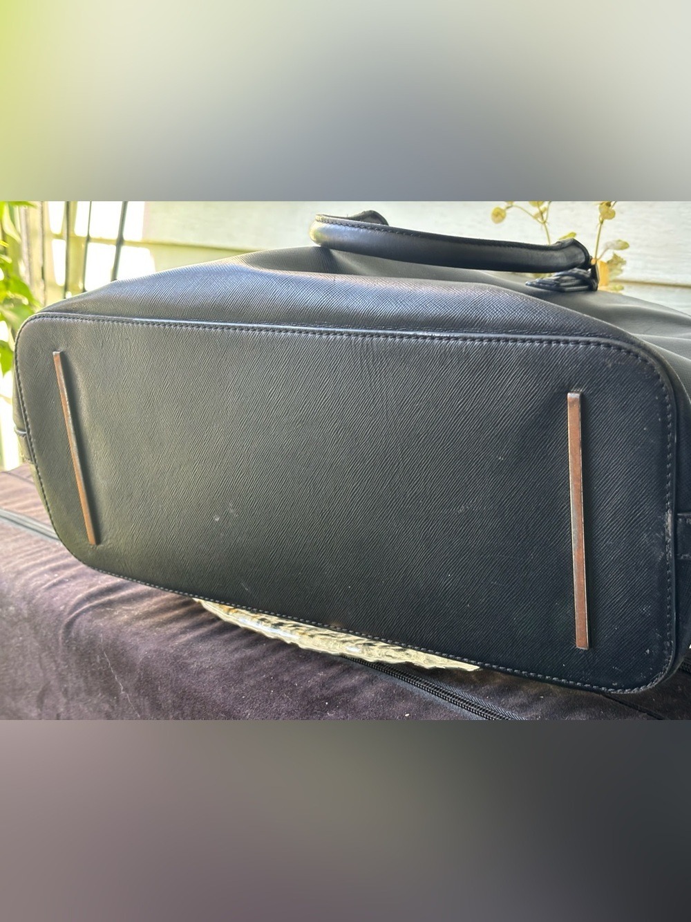 🖤 Tory Burch Black Leather Dome Satchel Purse • Classic Everyday Designer Bag - Picture 12 of 13